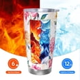 thumbnail image 6 of KLL Colorful Flowers Print 40oz Stainless Steel Insulated Car Cup with Spillproof Lid - Keep Your Drink Hot or Cold on the Go-Straw Three-piece Set, 6 of 8