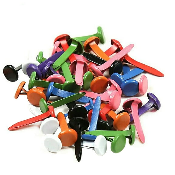 Luxshiny 150 Pcs Decorative Brads Assorted Color Iron Brads for Scrapbooking Paper Crafts Artists