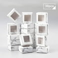 thumbnail image 5 of 30 Pack of Marble Cookie Boxes 6.5 x 6.5 x 3 cm with Window White Bakery Treat Boxes for DIY Sweets Small Objects, 5 of 9