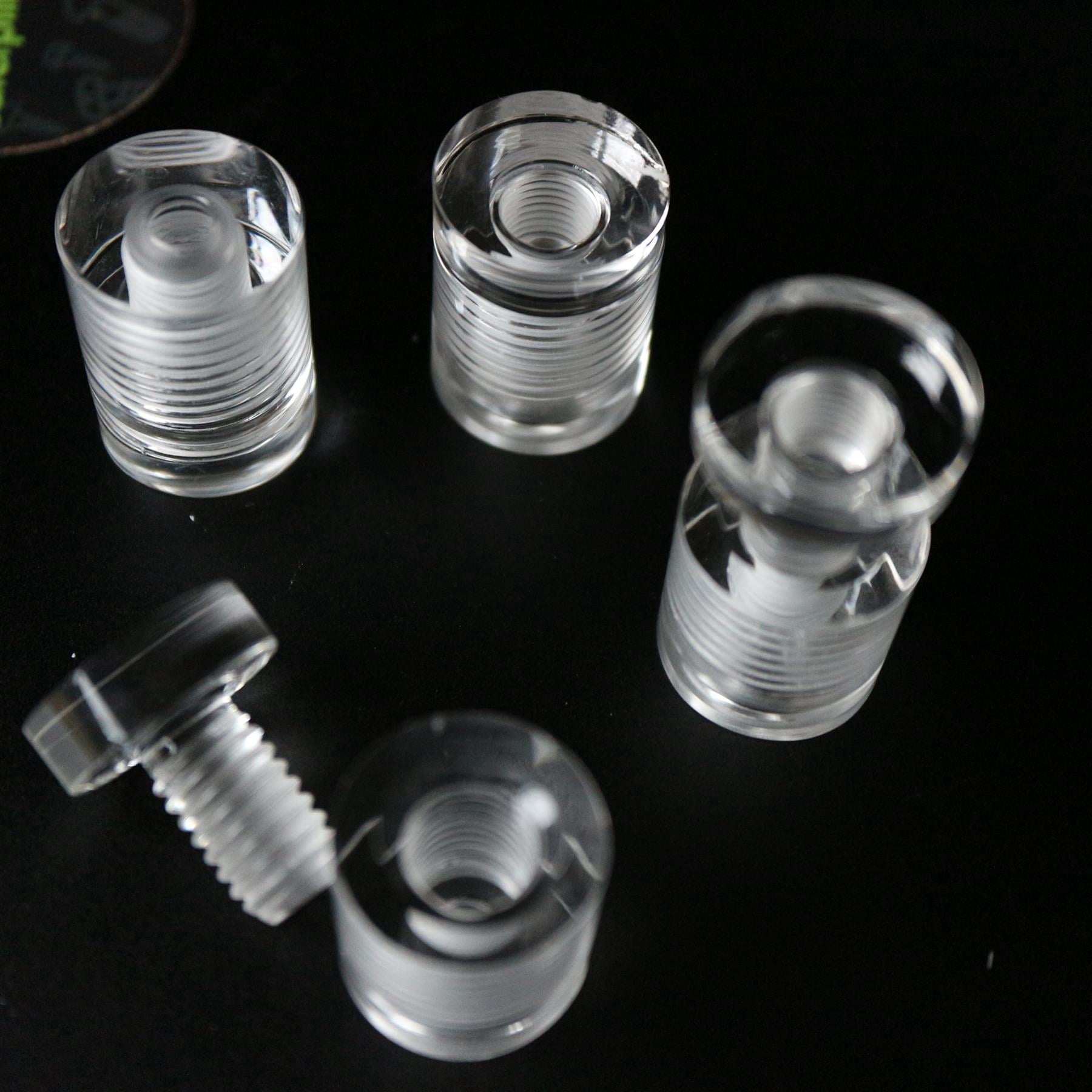 4 x Clear Standoffs, Glass Like, Acrylic, transparent spacers, plastic, wallmount, display signs, Anti-Corrosion, Waterproof, Size 19x19mm, (3/4 x 3/4 in)