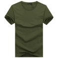 thumbnail image 3 of Camisetas de algodón para hombre, camisa de manga corta, diseño creativo Simple, color sólido, talla grande, 6 unidades, 2019, 3 of 3