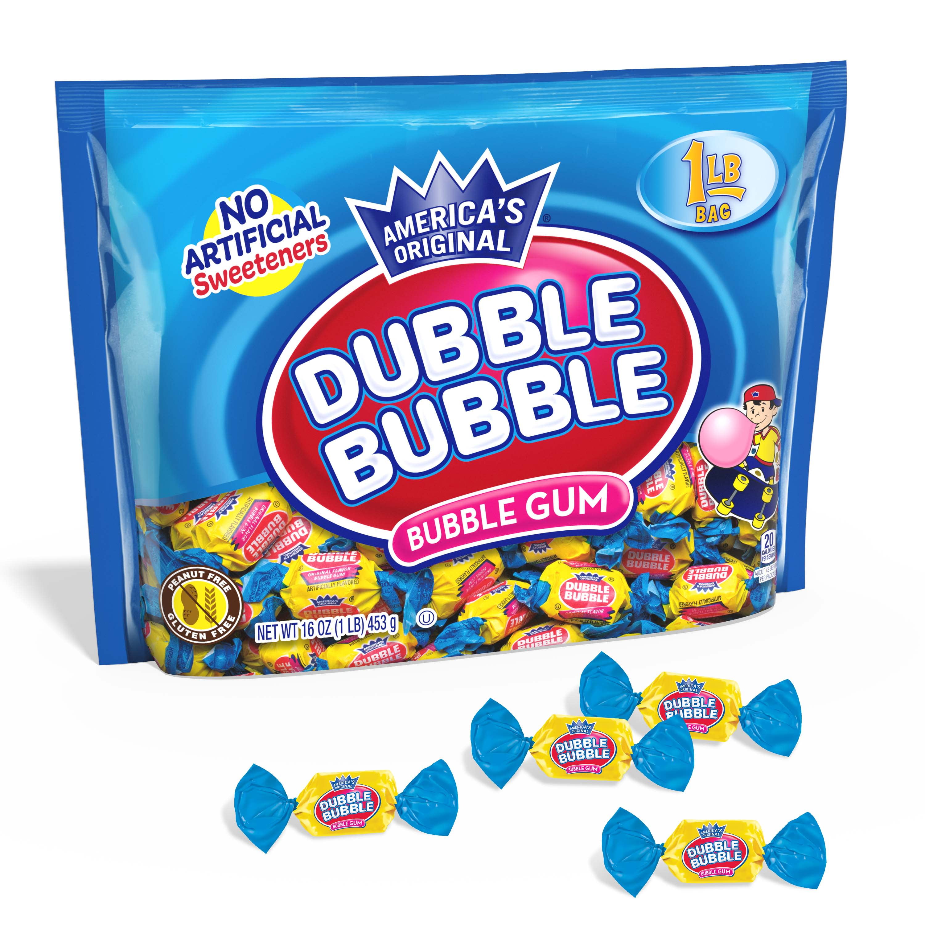 Dubble Bubble Twist Gum, Individually Wrapped Bubble Gum, Peanut Free & Gluten Free 16 oz