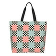 thumbnail image 1 of Fotbe Colorful Checkered Bolsa Tote Estética de Lona con Estampado para Mujer - Bolsa Reutilizable de Hombro Casual para Vacaciones, Compras, Trabajo y Gimnasio, 1 of 8