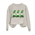 thumbnail image 3 of Mceream Chandail en Molleton Femme St Patricks Day Mode Décontractée Trèfle Irlandais Imprimé Graphique Mignon Manches Longues Chandail Grande Taille Tenue de Vacances & Cadeau Kaki TTG, 3 of 7