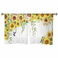 thumbnail image 3 of Spring Sunflowers Sheer Curtains 54 Inches Length 2 Panels Set, Window Sheer Curtains for Living Room/Bedroom, Birds Watercolor Botanical Garden Floral Light Filter Rod Pocket Curtain 52'' x 54'' x 2, 3 of 7