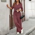 thumbnail image 6 of Tnhcen Women's High-Waist Tie-Waist Jumpsuit Long Sleeve Loose Jumpsuit Fit Casual Sportswear Plus Size S-XL Comfortable Stretchy Wide-Leg Trousers, 6 of 8