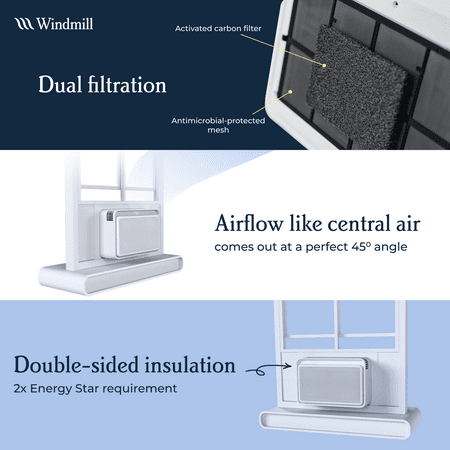 Windmill 8,000 BTU Smart Window Air Conditoner - White