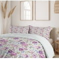 thumbnail image 6 of Ambesonne Floral Duvet Cover Sets, Pastel Tones Leaves, 2-Queen, Lilac Green Pale Blue, 6 of 7