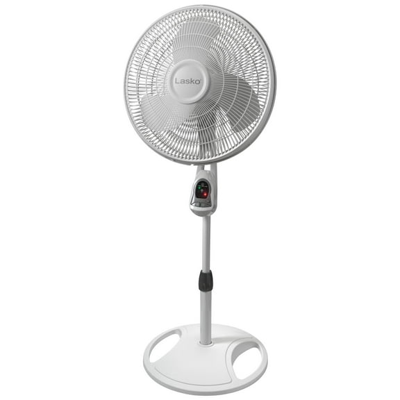 Lasko 16" 3-Speed Oscillating Pedestal Fan with Timer and Remote, 47" H, 2-Pack, White, 1646, New