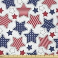 thumbnail image 1 of USA Fabric by The Yard, Big Star with American Flag Featured Inner Lines Proud Country Design, Stretch Knit Fabric for Clothing Sewing and Arts Crafts, 2 Yards, Indigo White, by Ambesonne, 1 of 1