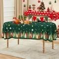 thumbnail image 2 of Oval Christmas Tablecloth 60x120 Inch, Green Xmas Holiday Christmas Tree Table Cloths Oval, 2 of 6