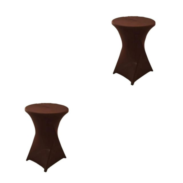 relayinert Versatile Elastic Cocktail Table Set Fitting For Any Occasion Hotel Wedding Party Table Cover light brown 2Set