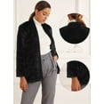 thumbnail image 2 of DARING DIVA Women's Long Sleeve Open Front Fluffy Outerwear Coats XS Black, 2 of 6