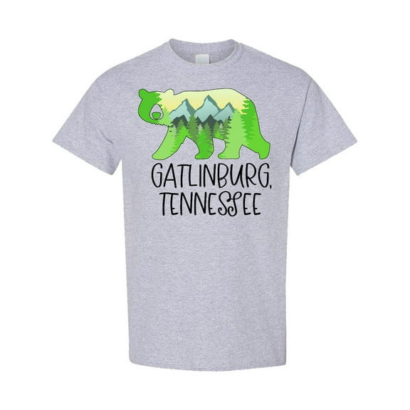 Inktastic Gatlinburg, Tennessee Mountains and Bear Shape T-Shirt