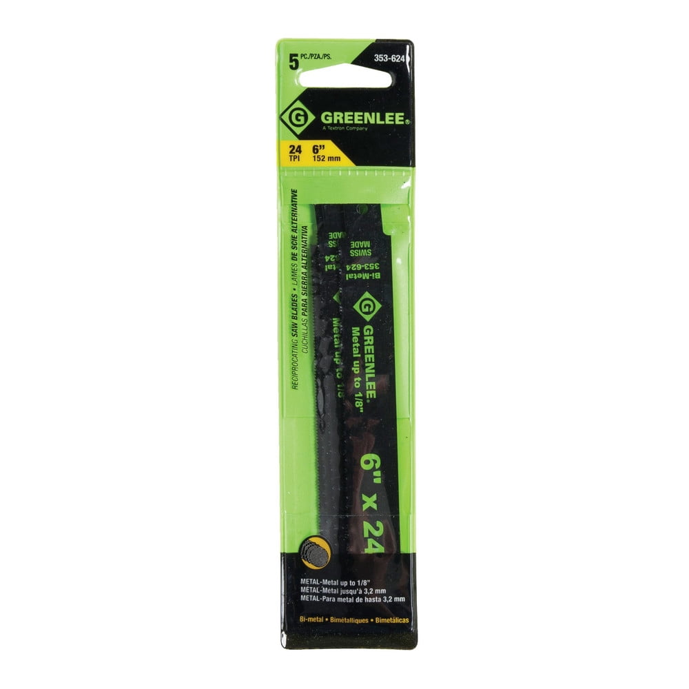 Greenlee 353-624 6 in. 24 TPI Reciprocating Saw Blade (5-Pack)