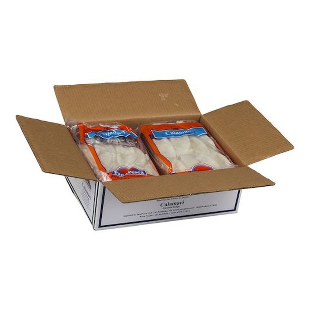 Pana Pesca Traditionally Cleaned Squid Tubes and Tentacles - 3/5 inch Tubes, 2.5 Pound - 4 per case.
