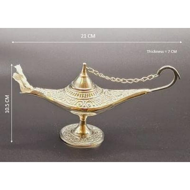 ApexGlobal Carved Vintage Oil lamp. Handcrafted Brass Genie lamp