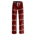 thumbnail image 4 of Adult Fashionable Loose Christmas Printed Casual Pants, Loungewear Sleep Pants with Drawstring Elastic Waist for Home and Comfortable Wear,Vermilion,XL, 4 of 5