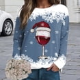 thumbnail image 6 of Futezty Sweaters for Women Christmas Graphic Oversized Sweatshirts Fleece Funny Pullover Party Holiday Tops with Bows, 6 of 9