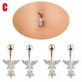 thumbnail image 5 of K-KED New Belly Button Rings Dangle Crystal Rhinestone Navel Bar Barbell Body Piercing-F4, 5 of 9
