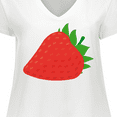 thumbnail image 4 of Inktastic Strawberry Fruit Women's Plus Size V-Neck T-Shirt, 4 of 5