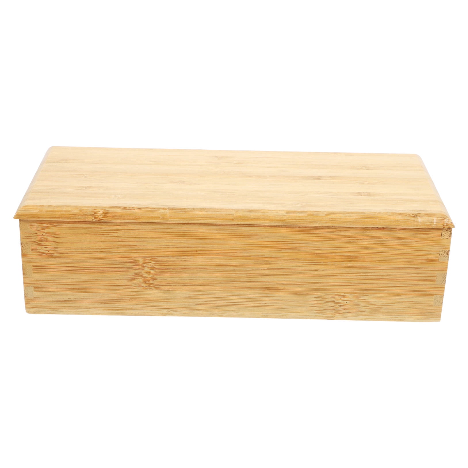 FRCOLOR Bamboo Drawer Organizer Storage Box with Lid for Kitchen Silverware Tray Utensil Organizer Cutlery Holder Containers