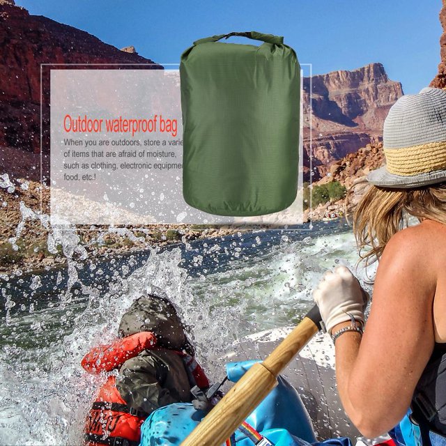 Bolsa De Almacenamiento Plegable Bolsa seca impermeable para exteriores, bolsa seca impermeable (verde militar 8L)