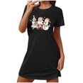 thumbnail image 2 of Camisón corto de talla grande para mujer, camisón de manga corta con estampado de pecho a la moda, camisón para mujer, 2 of 5