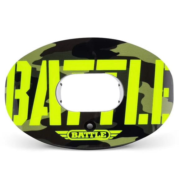 Battle Sports Oxygen Football  Mouthguard, Stencil Camo, Green Camo/Neon Yellow