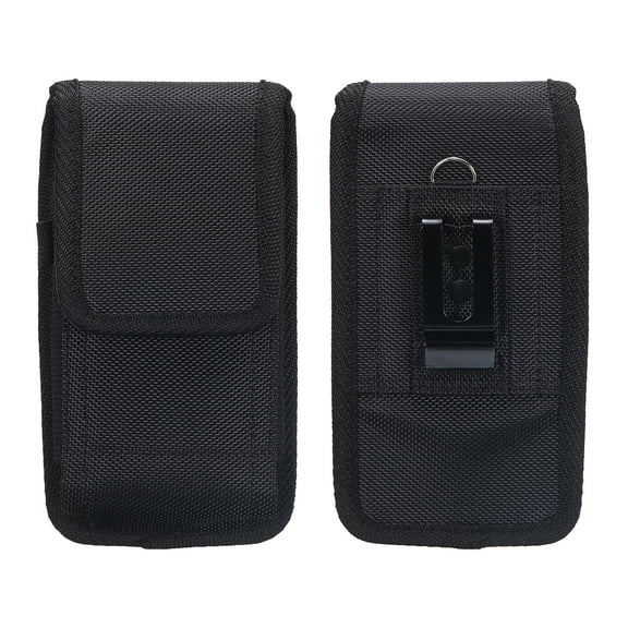 Phone Belt Holder Case for 5.2" Cell Phones, Vertical Oxford Phone Belt Pouch, Black