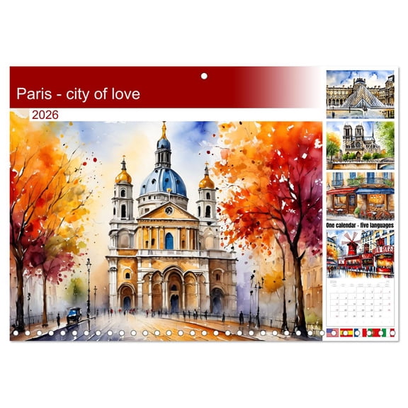 Paris - city of love (Monthly Wall Calendar 2026 16.5 x 23.4 (open)), CALVENDO 14 Month Calendar