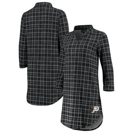 Purdue Boilermakers Women's Best Dressed Plaid V-Neck 3/4-Sleeve Tunic Shirt -