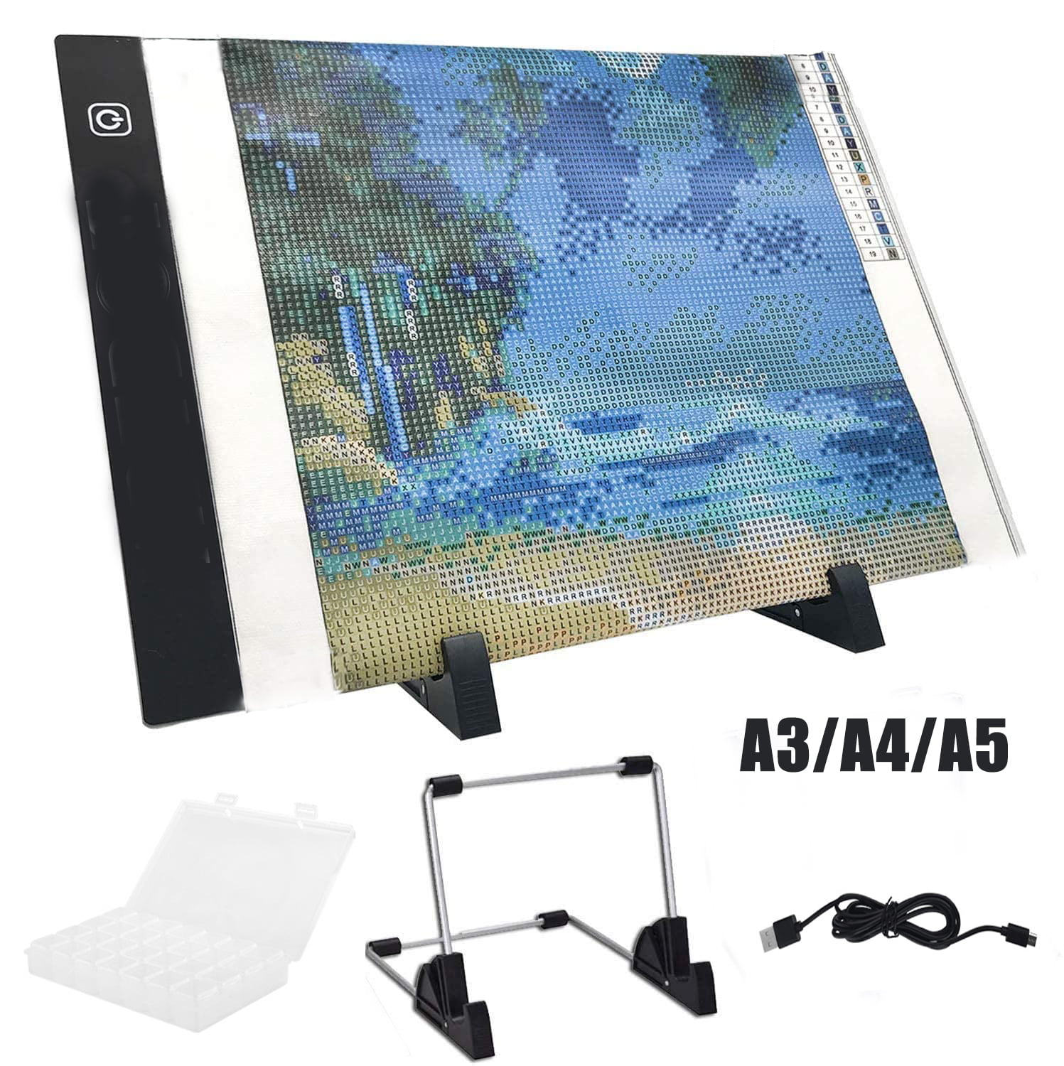 Carry Bag and Diamond Painting Art Accessories DZOAFN Diamond Painting LED Light Pad Kit Super Thin Light Box Drawing Pad Adjustable Brightness with Stand A3 Light Board Kit