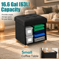 Poop Aba Black Storage Ottoman, 17.7