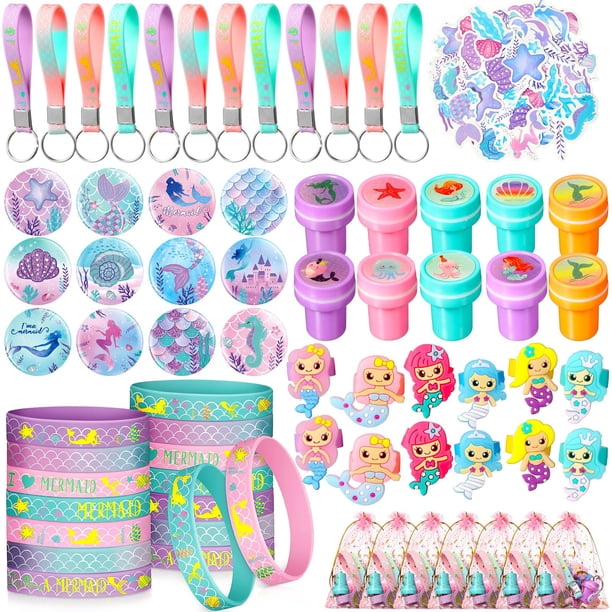 Set de obsequios de fiesta Capoda, 122 unidades, con diseño de sirena para niñas