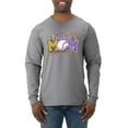 thumbnail image 1 of Baseball Mom Cheetah Glitter Sports Mens Long Sleeve Shirt, Heather Grey, XX-Large, 1 of 5