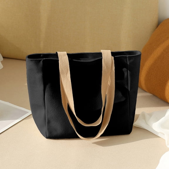 RKZDSR Large Capacity Canvas Tote Bag for Women - Stylish Shoulder Bag with Removable Strap, Perfect for College Students, Travel, and Daily Use - Fits 15.3" Laptop, Water-Resistant, Lightweight
