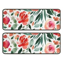 Kitchen Rugs Sets Of 2,Pioneer Flower Floral Print Pattern Anti Fatigue Kitchen Mat Rugs Non Slip Washable,Decorative Kitchen Floor Mats for Kitchen,Sink,Laundry,17"x47" 17"x47"
