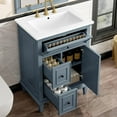 thumbnail image 3 of Harper & Bright Designs 24 Inch Bathroom Vanity with Sink, Solid Wood Bathroom Sink Vanity with Drawers, Freestanding Bathroom Vanities with Adjustable Shelf, Blue Gray, 3 of 9