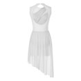 thumbnail image 4 of Yhong Womens Lyrical Dance Costume Figure Skating Dress Sleeveless Chiffon Flowy High-Low Leotard White M, 4 of 7
