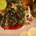 thumbnail image 4 of Red Velvet Christmas Tree Skirt with Gold Sequin Snowflake - Festive Holiday Decoration for Home Decor, 4 of 5