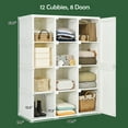 thumbnail image 3 of Costway Portable Closet Clothes Foldable Armoire Wardrobe Closet w/ 12 Cubby Storage, 3 of 10