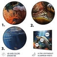 thumbnail image 3 of Designart "Turtle Encounter Green Blue Marine Animals VII" Animals Metal Art Print, 3 of 5