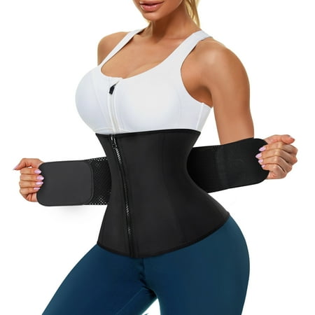 

KUMAYES Waist Trainer for Women Sauna Sweat Belt Tummy Control Waist Cincher Workout Girdle Belly Band Exercise Fitness