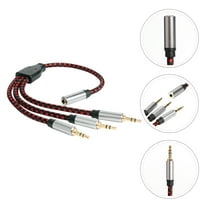 Mobutofu Audio Splitter Extension Cable Dark Red TPE for Portable Devices 1 Piece