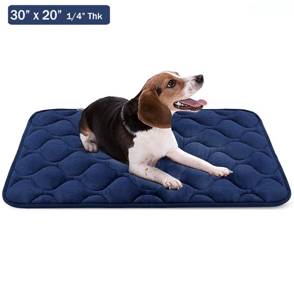 DEBGFS Dog Crate Bed Dog Crate Pad Washable Dog Bed Mat for Crate Mats for Dog Cage Mat Dog Kennel Pad Dog Kennel Mat Dog Crate Liner for Small Dogs and Cats 30” x 20” Blue,30"x20"dogbedmat