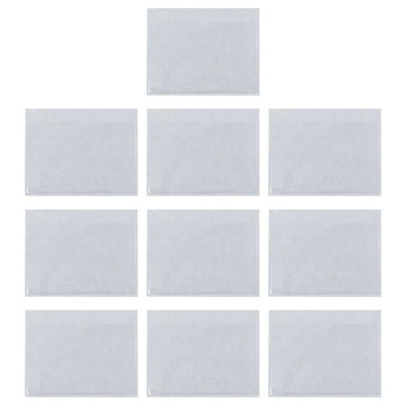 

10pcs Self-adhesive Cards Pockets with Open Sides Clear Plastic Cards Pockets
