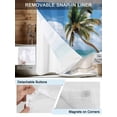 thumbnail image 3 of No Hook Cloth Fabric Shower Curtain with Snap in Liner, Summer Palm Tree Waterproof Shower Curtains Set with See Through Top Window, Sandy Beach Ocean Sky Cloud Plants Bath Curtains Shower 72"x84", 3 of 6