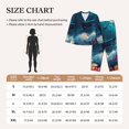 thumbnail image 4 of Fuzoiu Fantasy Underwater Adventure Print Women's Long-Sleeved Pajama,Lounge Button Down Nightwear,Womens Notch Collar Pajama Set-Small, 4 of 7