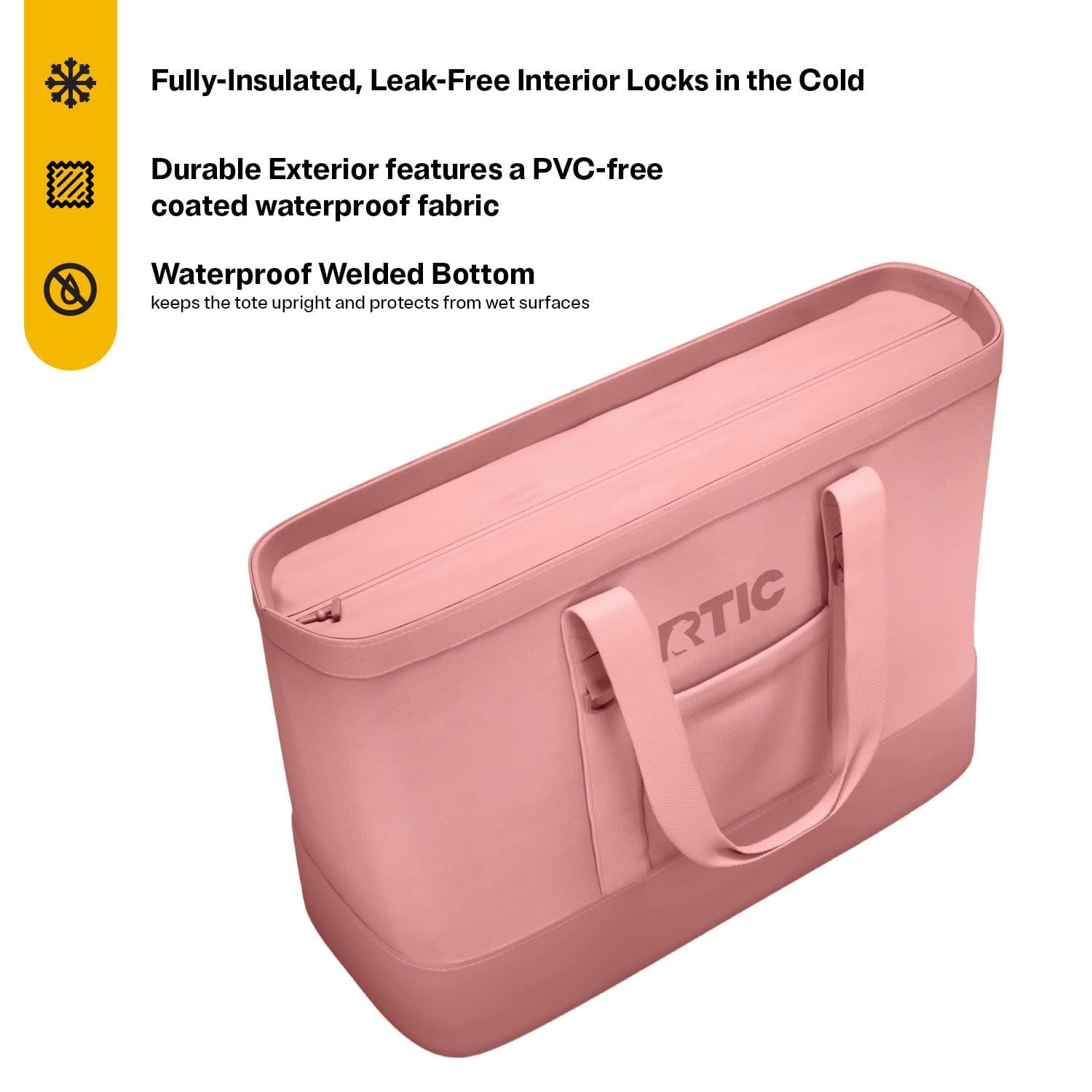 RTIC Everyday Insulated Tote Bag, 35 Ltr Cooler Bag, Leak-Free Interior, Fits 58 Cans, Dusty Rose